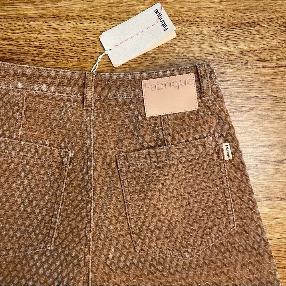 Fabrique Hilda Geometric Texture Baggy Jeans Faded Jacquard Denim - Picture 8 of 8